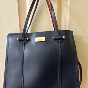 kate spade navy blue leather Small Arbour Hill Eloide Tote bag beautiful
